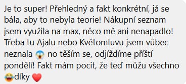 Screenshot recenze účastnice výzvy 3